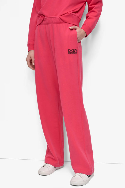Pants DKNY coral con letras de brillos negras