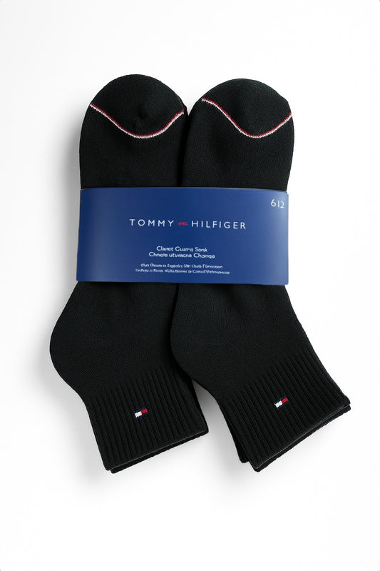 Calcetas Tommy H negras con bandera en frente