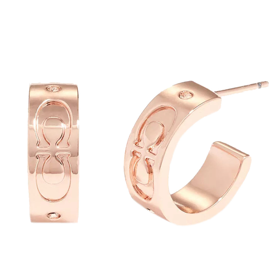 Arracadas Coach rose gold