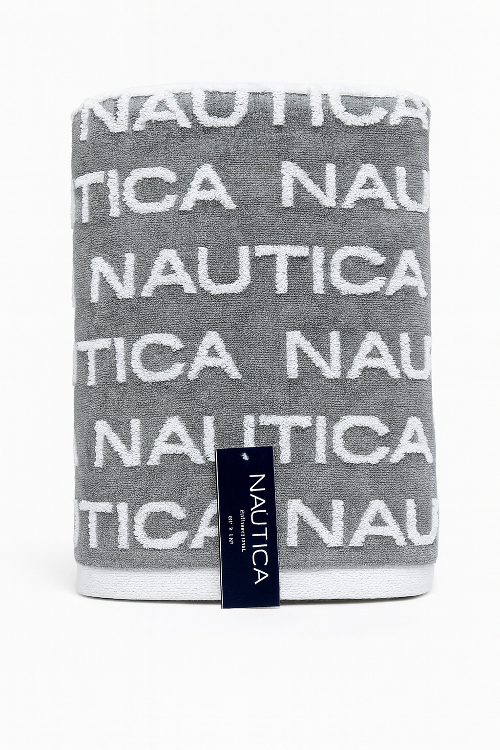 Toalla Náutica gris conmletras blancas
