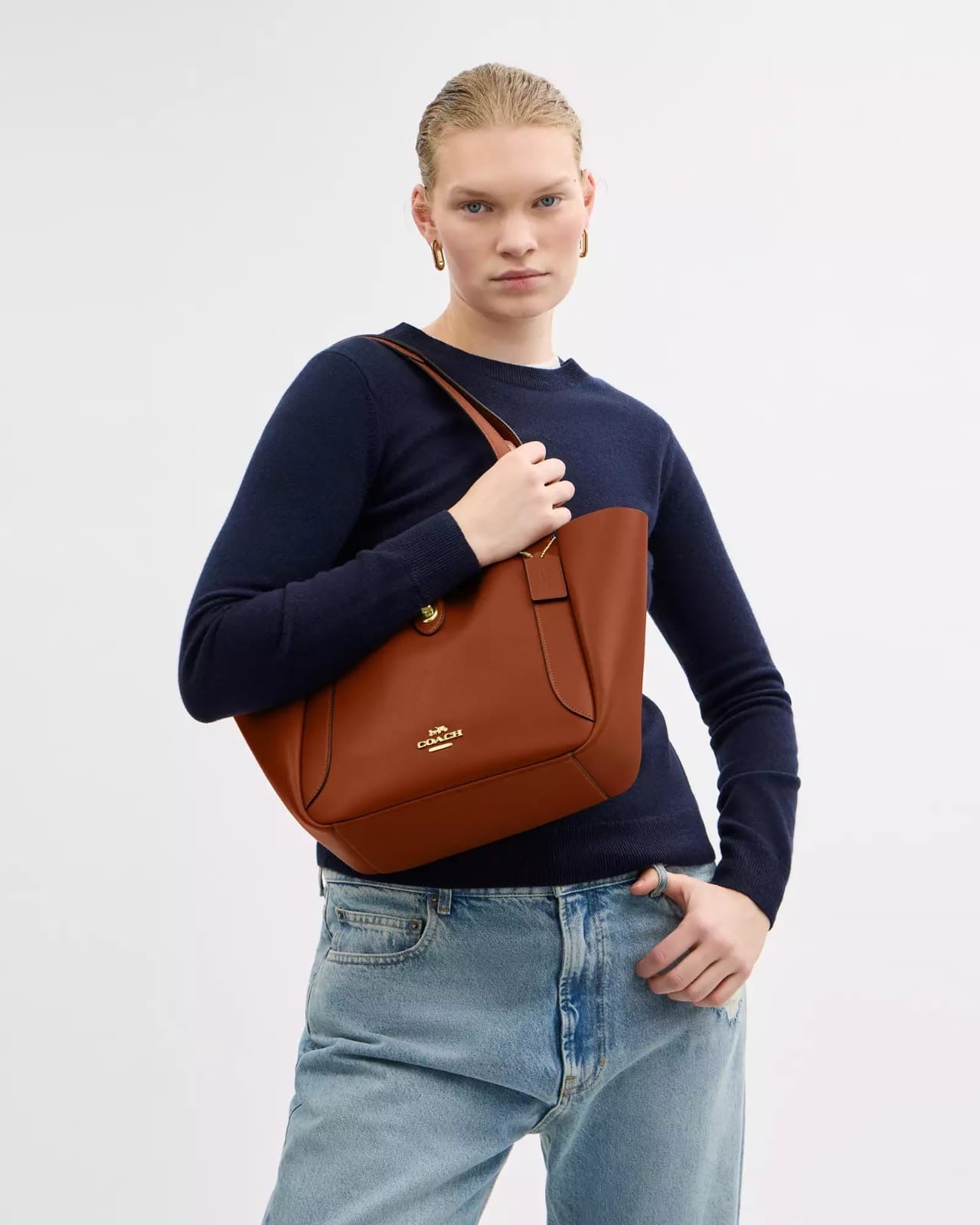 Tote coach camel Hadley turnlock Tote Bag