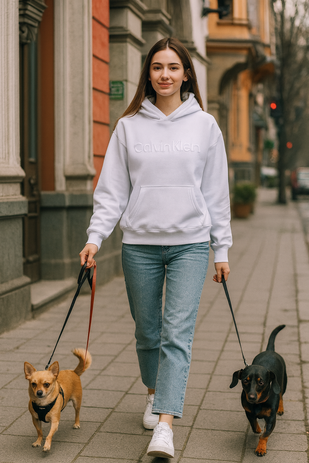 Sudadera Calvin K blanca con letras blancas