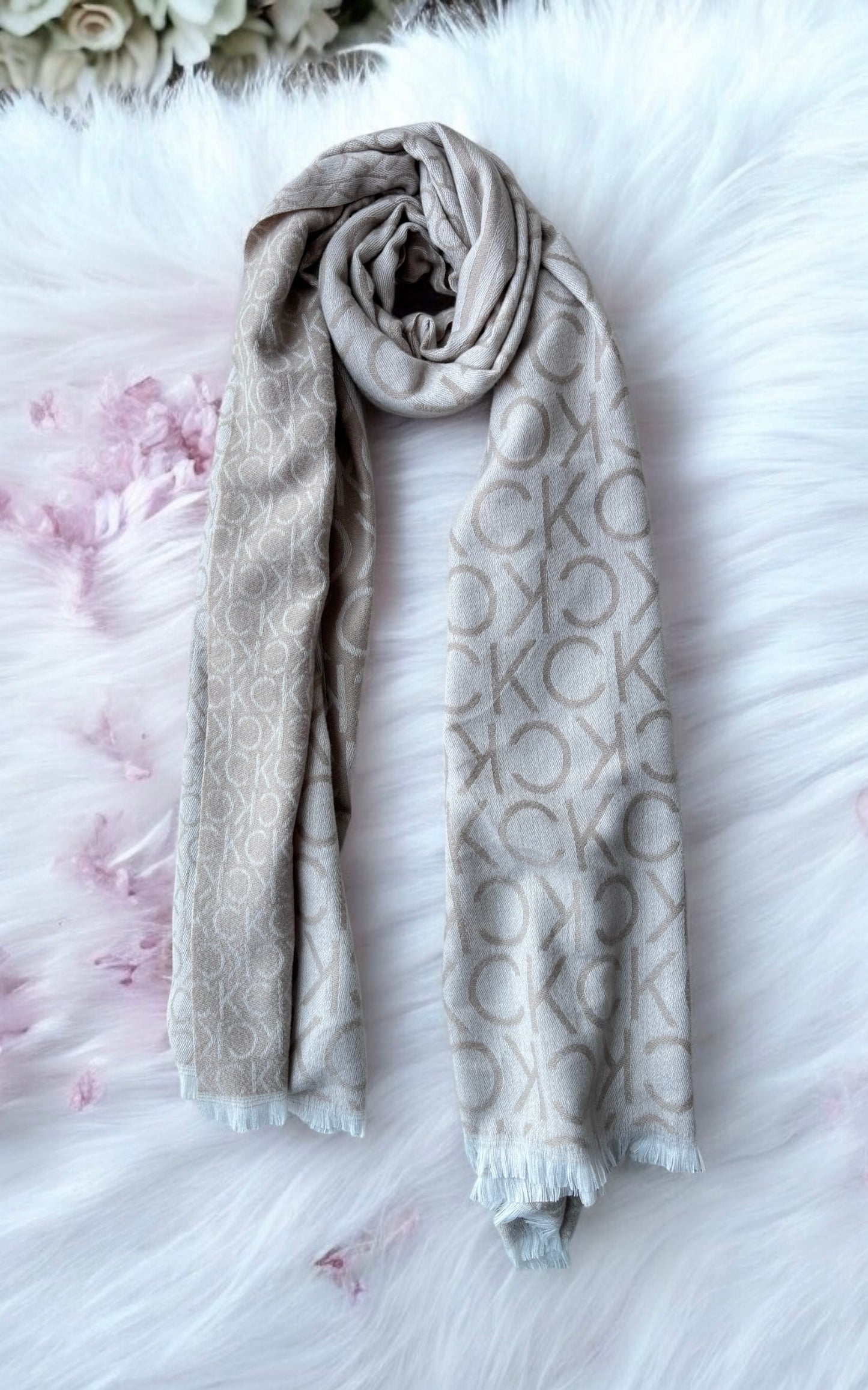 Bufanda Calvin k beige con camel