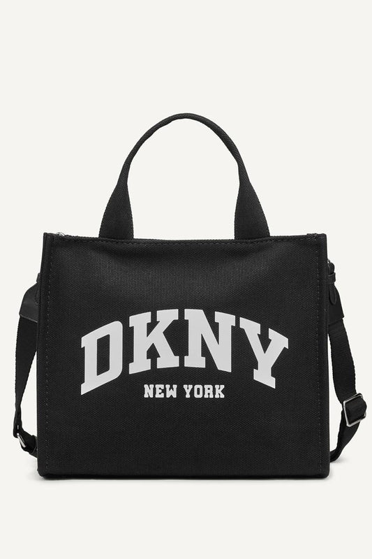 Hadlee Tote Bag DKNY negra con letras blancas