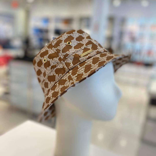 Gorro Bucket Michael k café/blanco con monogram