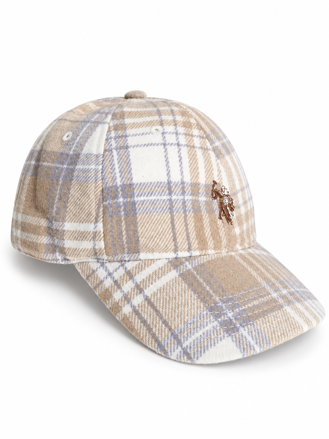 Gorra polo U.S. beige cuadros
