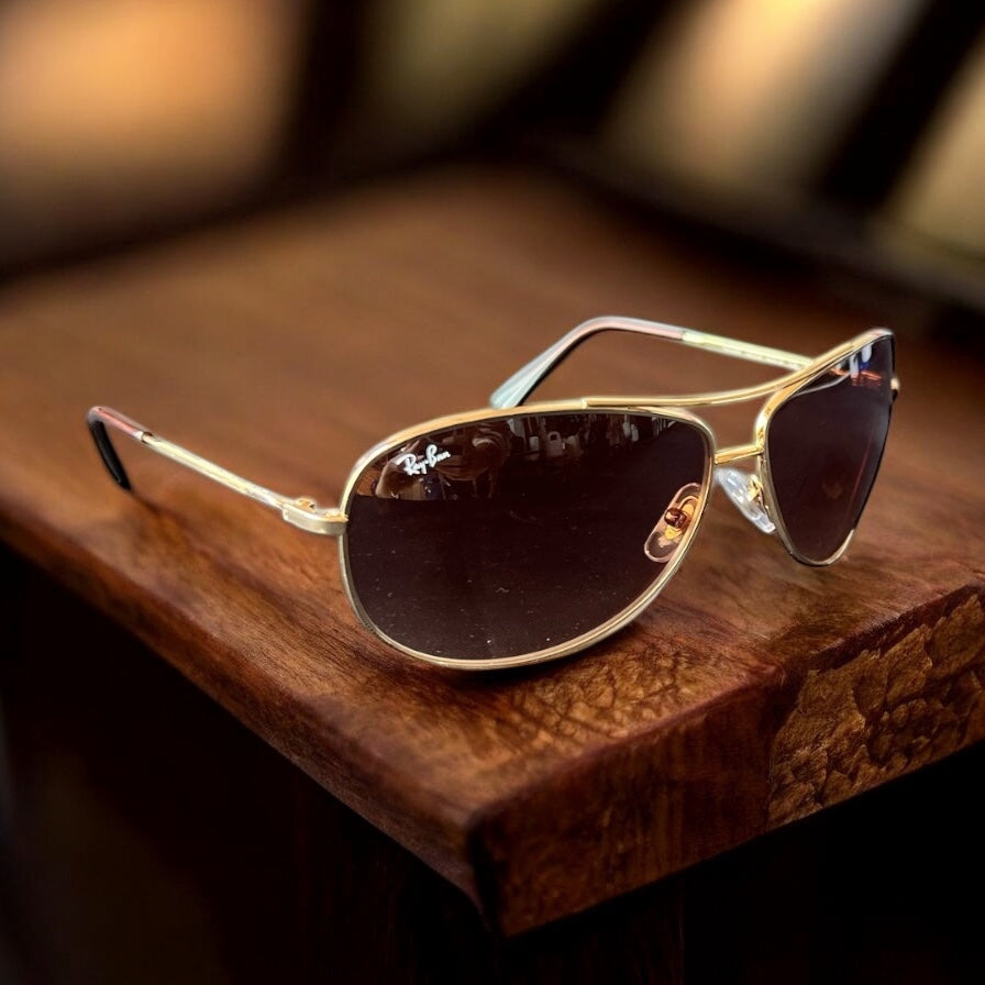 Lentes Ray ban café con dorado caballero