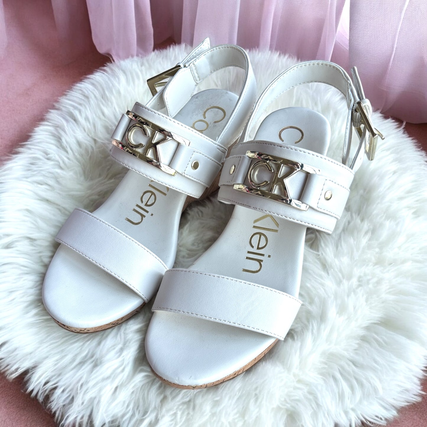 Sandalias calvin k Blancas/plata