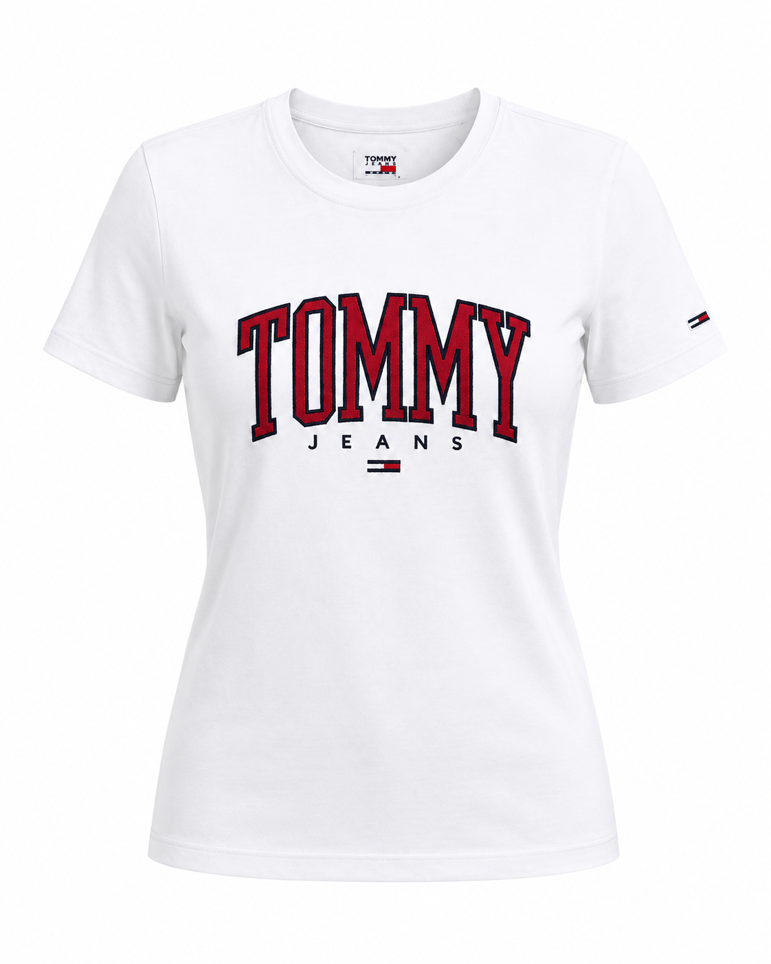 Playera Tommy blanca con letras rojas