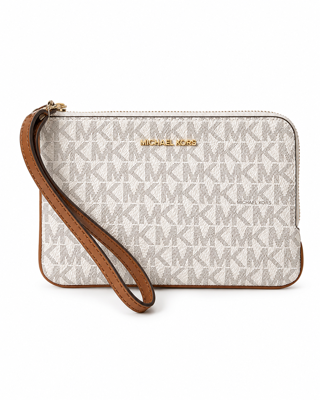Muñequera Wristlet Michael Kors Monograma Beige