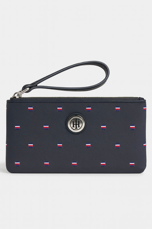 Muñequera Tommy H azul monogram bandera doble cierre
