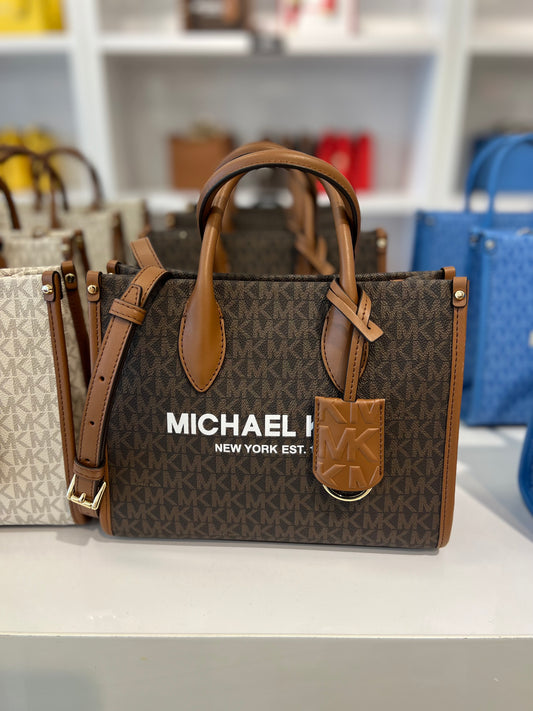 Tote Michael K chocolate/cafe y strap