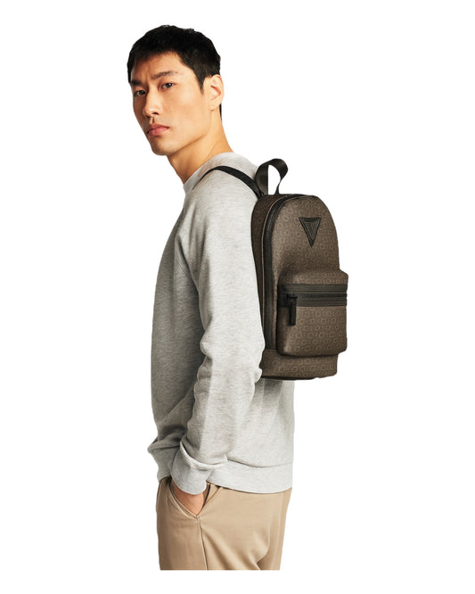 Pechera Guess chocolate con monogram camel caballero