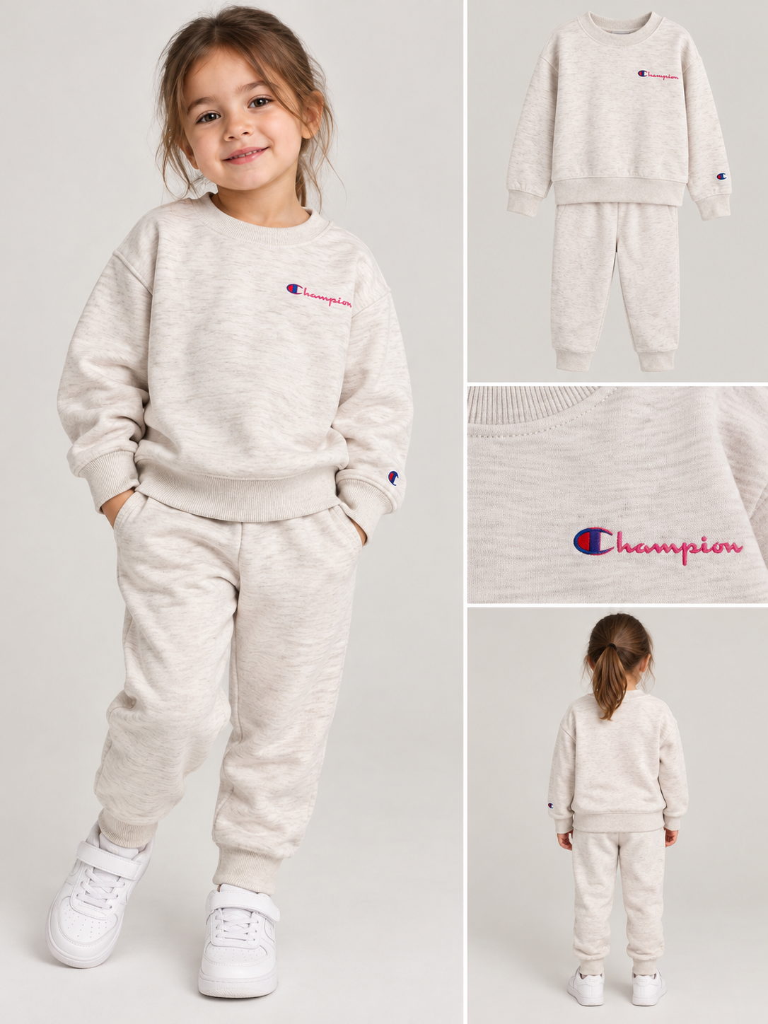 Conjunto Champion sudadera y pants beige niña 2 años