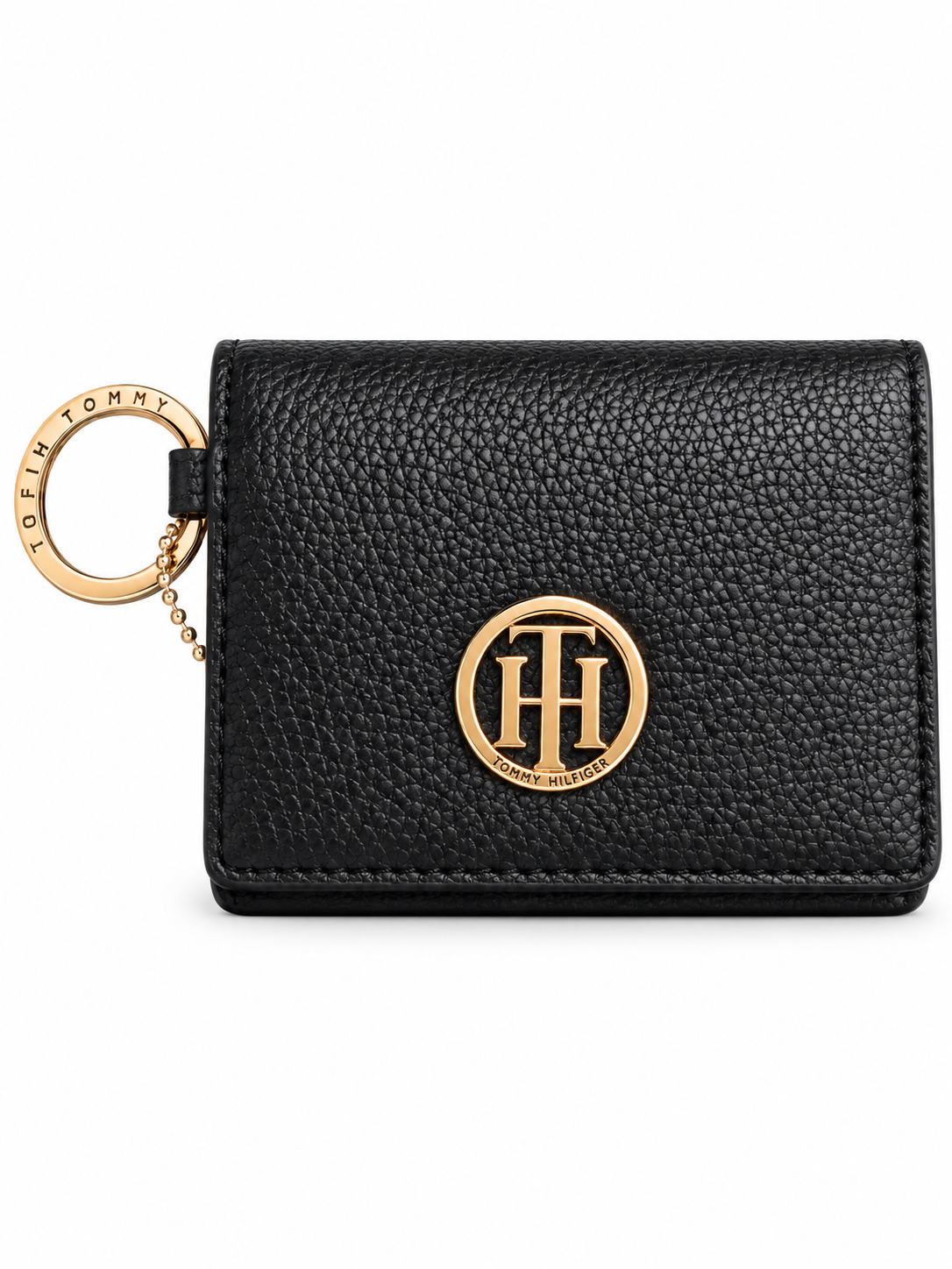 Monedero Tommy negro con dorado