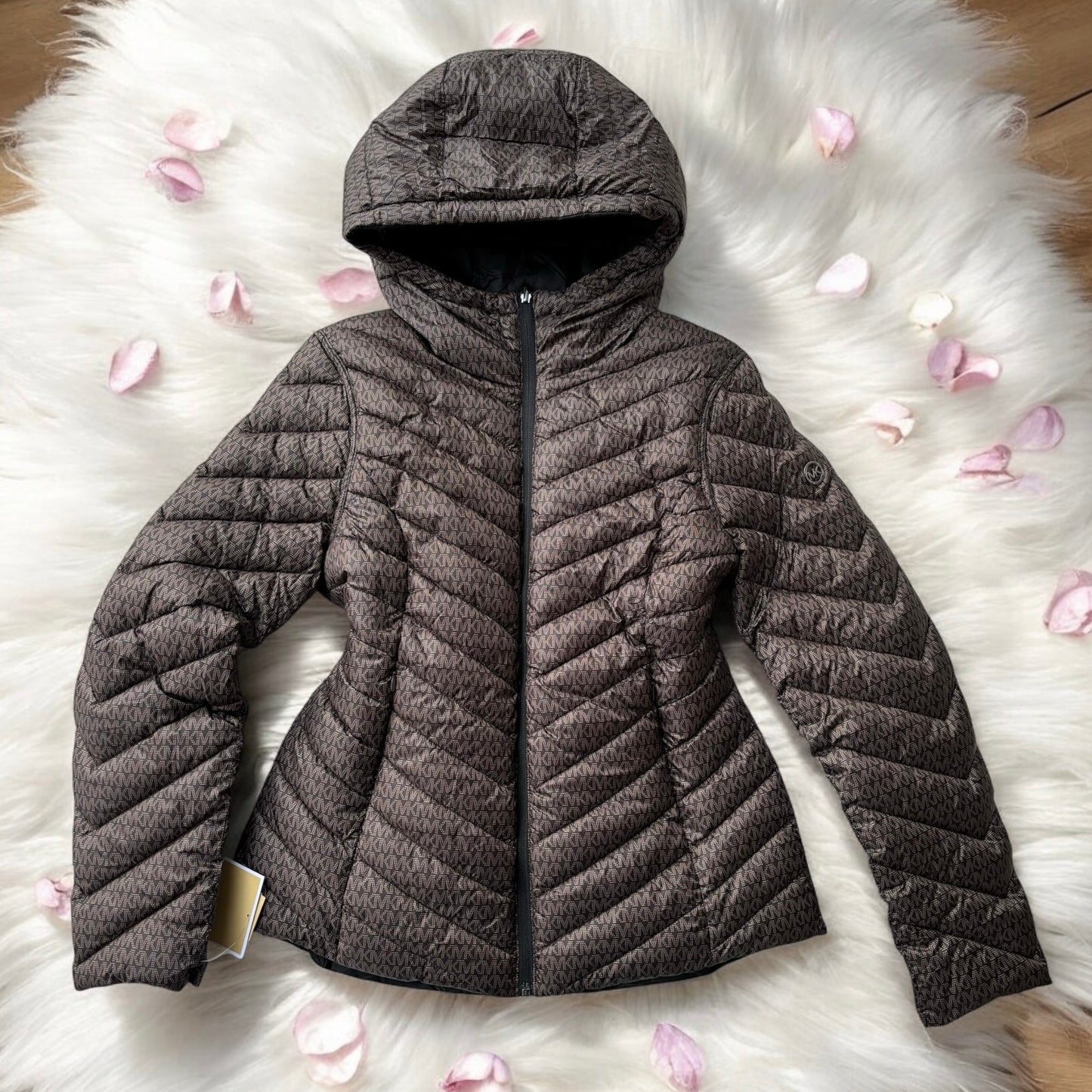 Chamarra Michael K negra/cafe reversible Quilted Nylon Signature