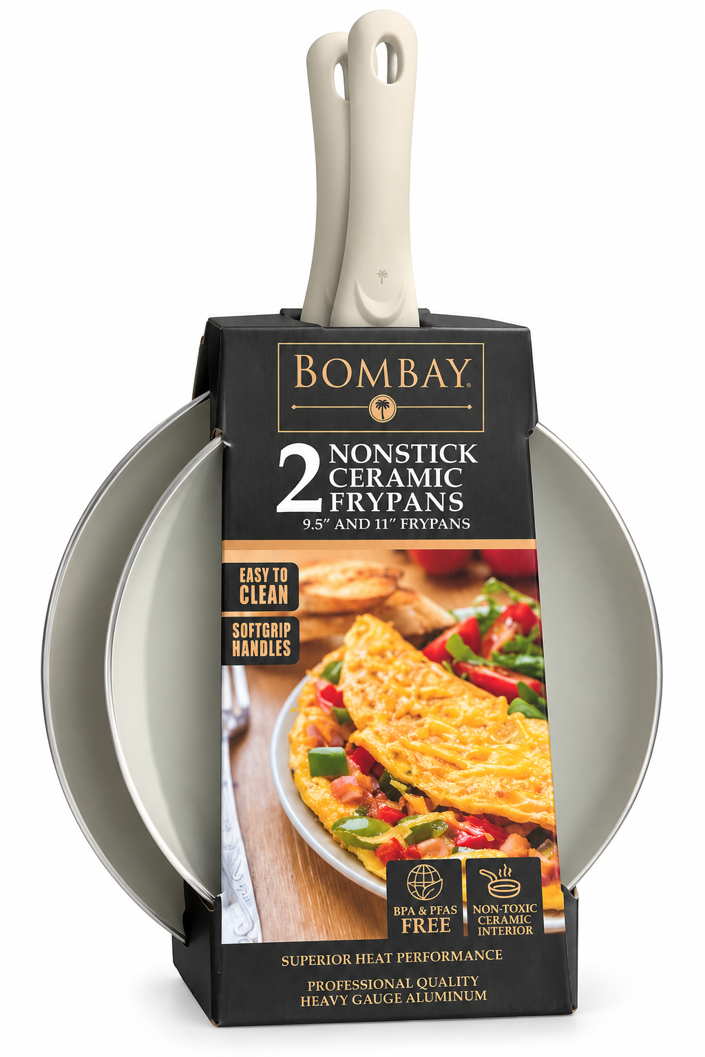 Sartenes bombay 2 nomstick ceramic frypans