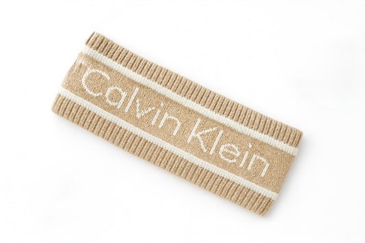 Diadema  Calvin K camel con letras beige