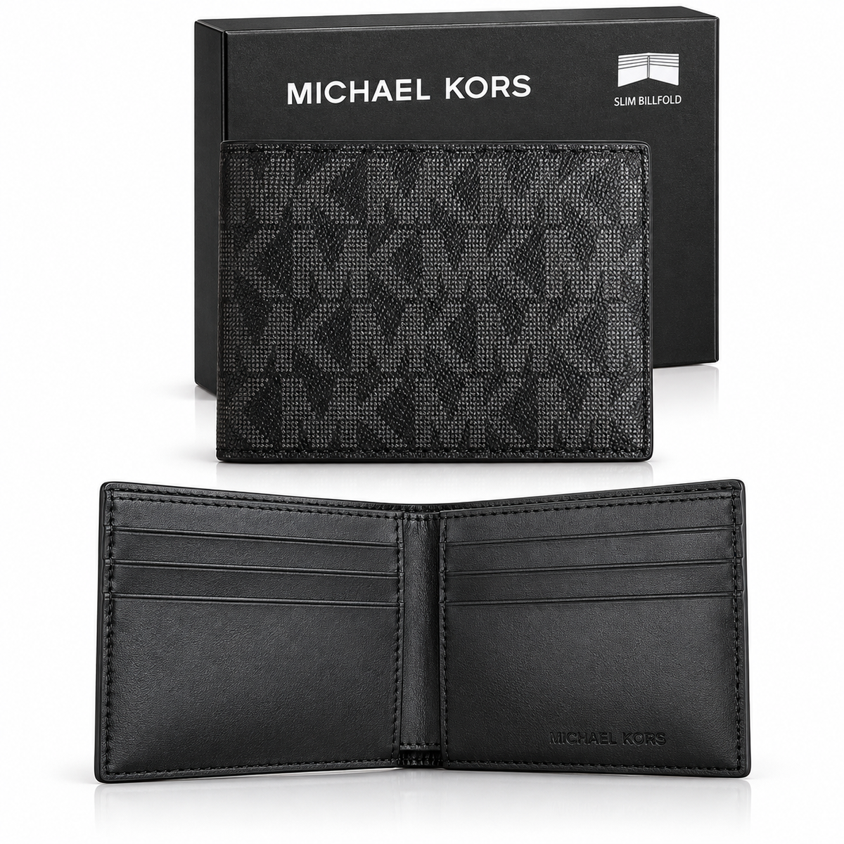 Cartera Michael k negra monogram caballero