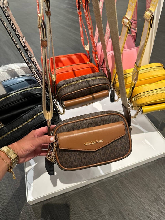 Crossbody Michael K café/chocolate con tarjetero