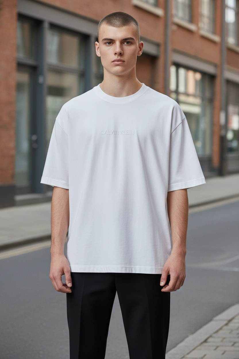 Playera Calvin k con letras blancas