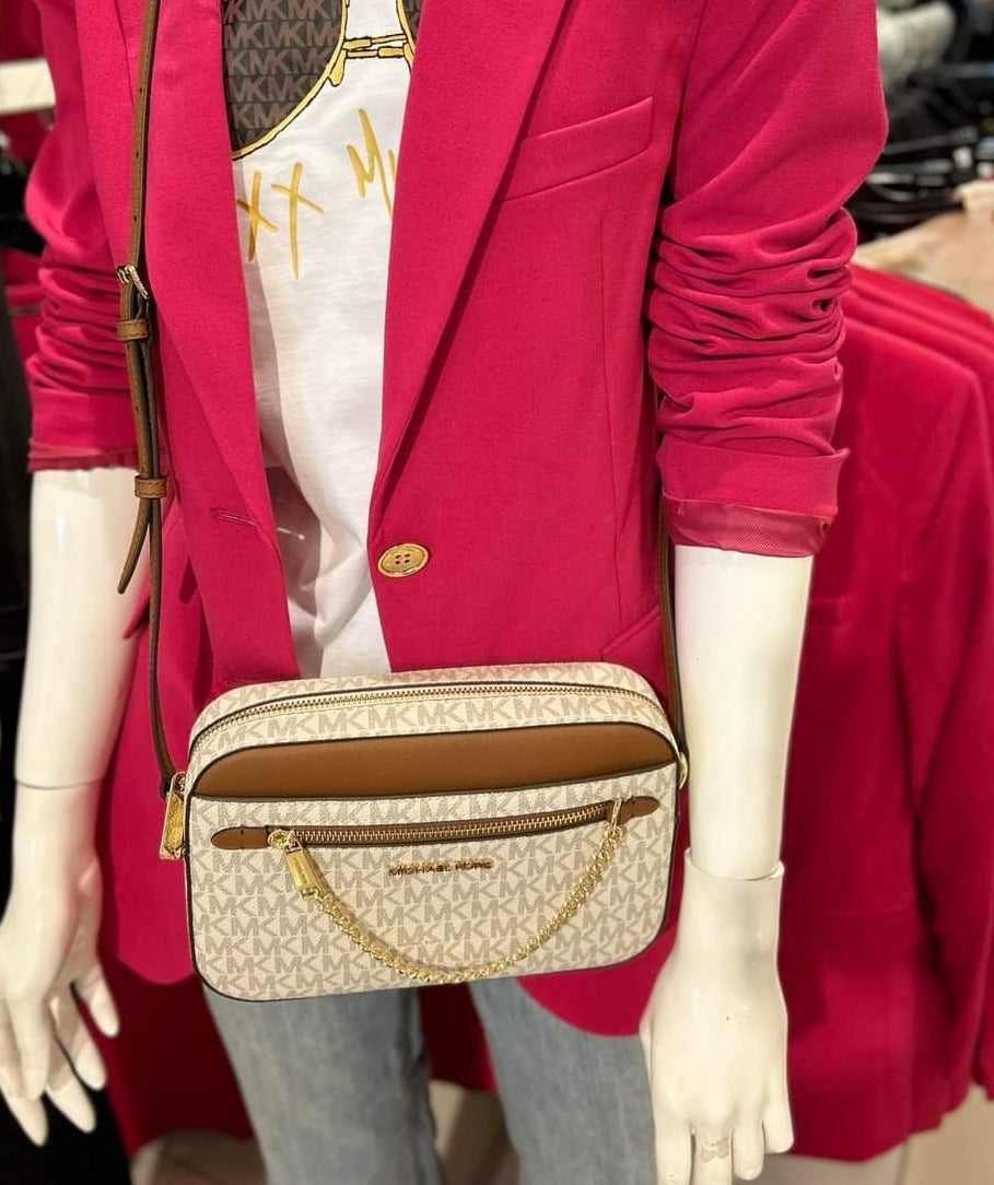 Crossbody Michael K vanilla con cadena