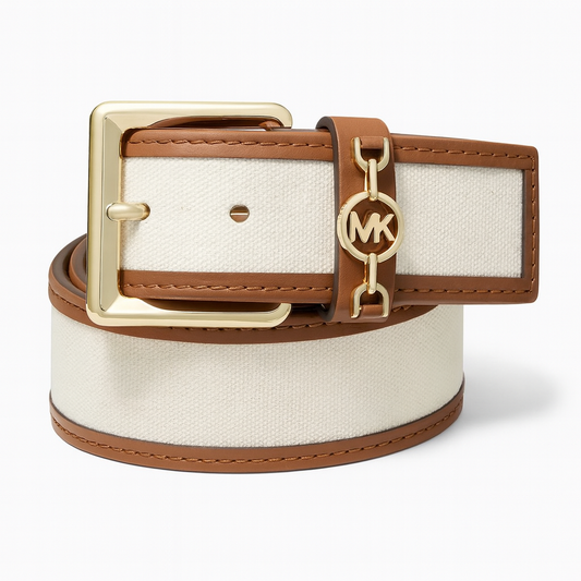 Cinturón Michael K café/blanco