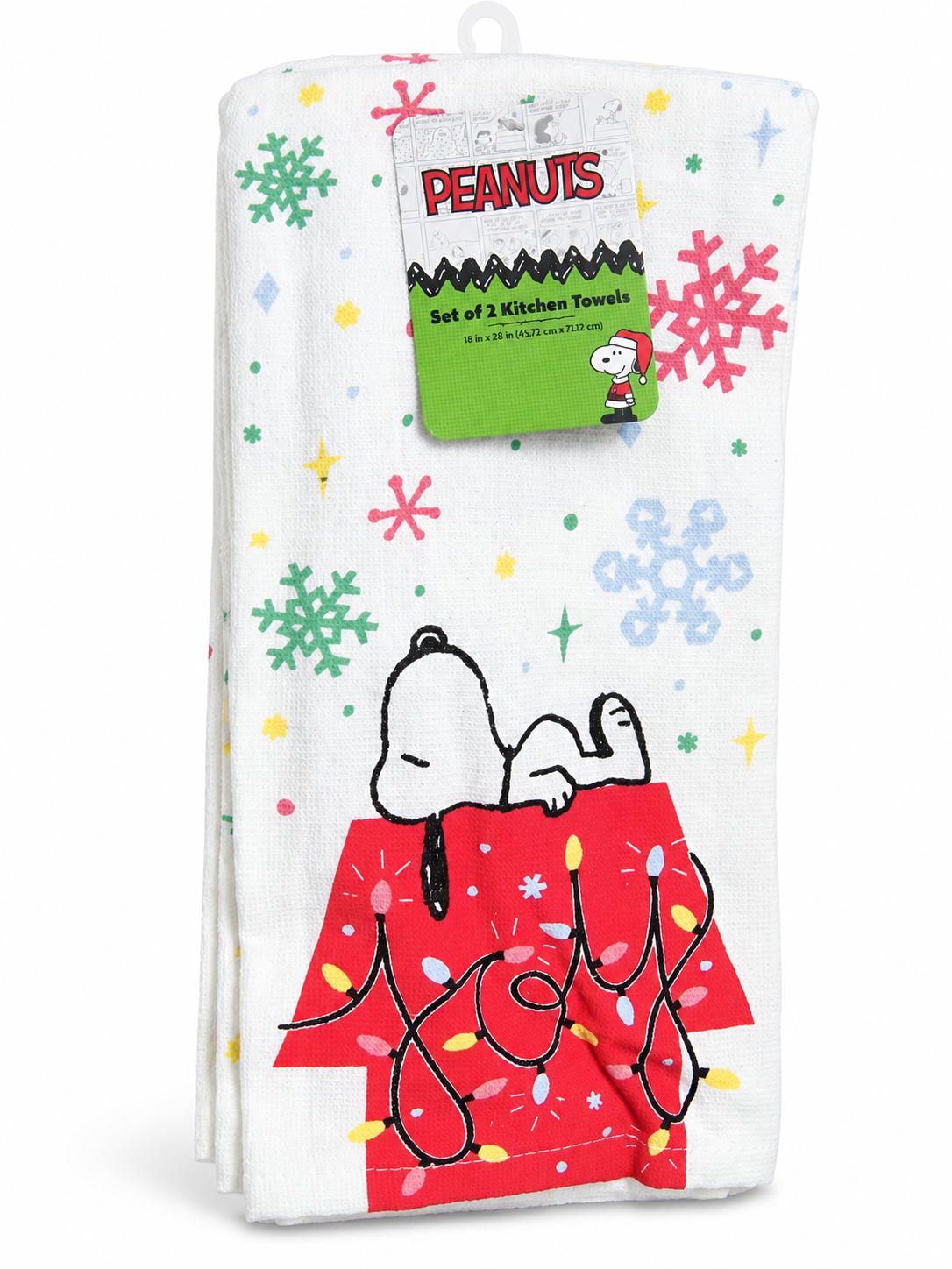 Toallas de cocina snoopy casita navideñas 2 piezas