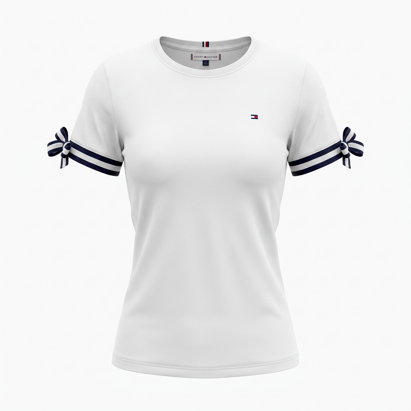 Blusa Tommy H blanca cordones en mangas