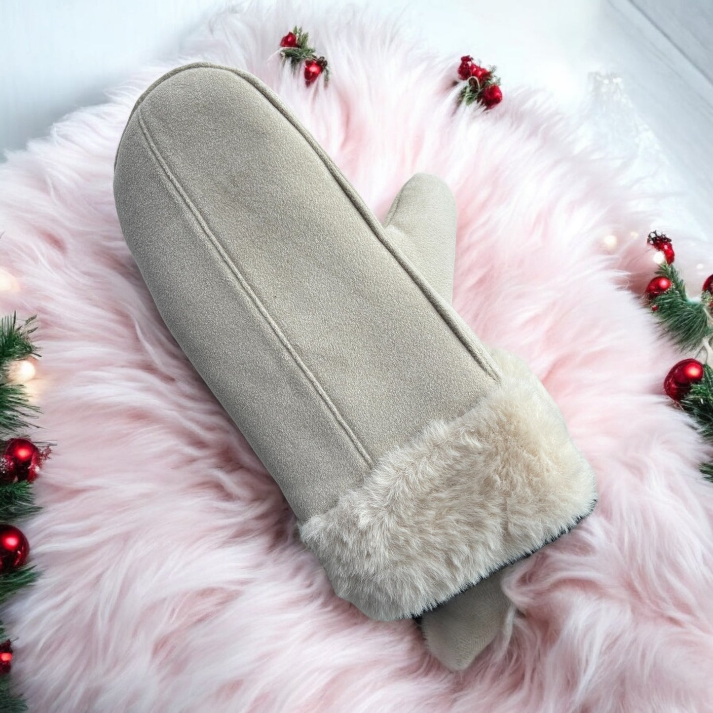 Guantes Mittens Hot Paws beige de invierno