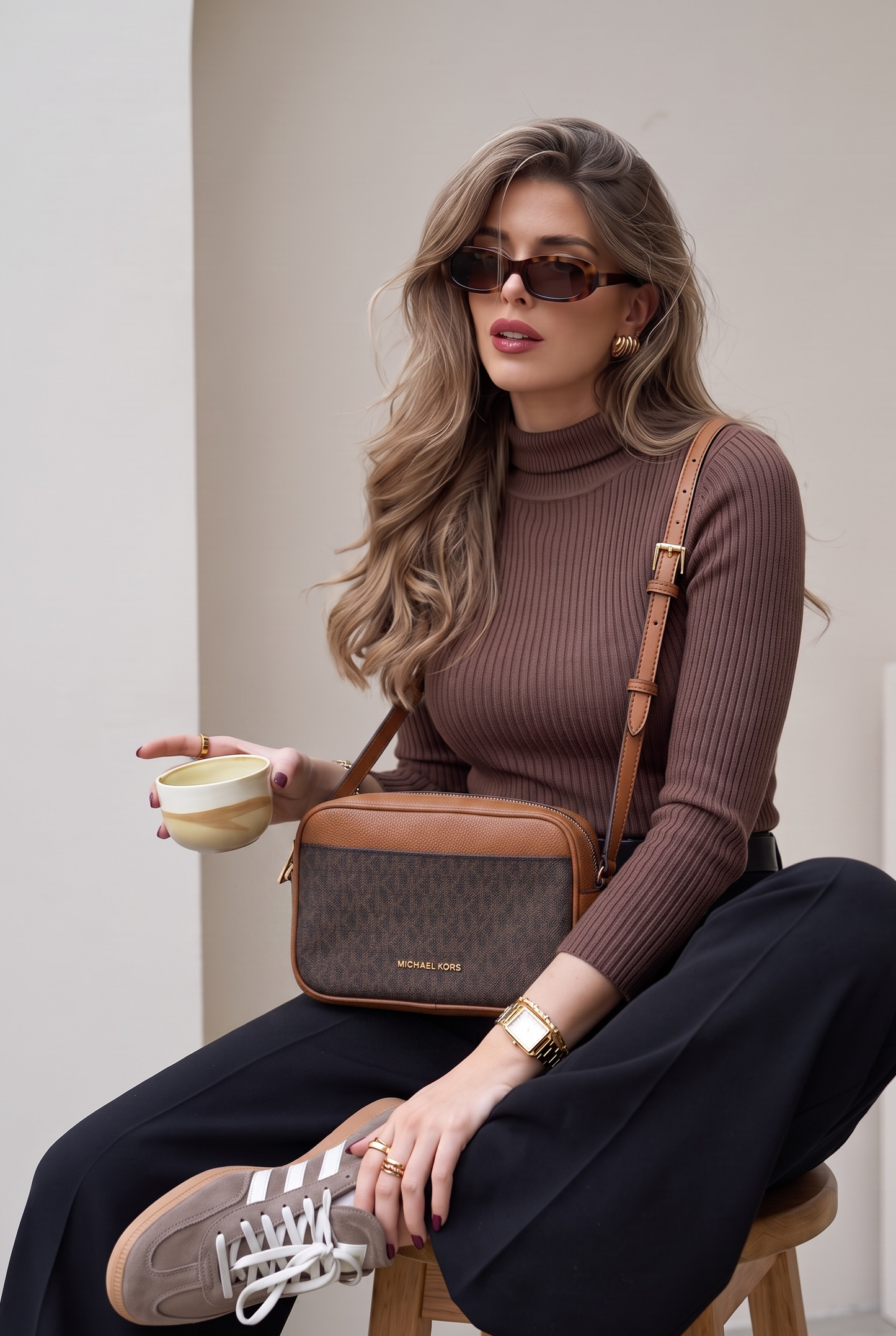 Crossbody Camera Signature Michael K café