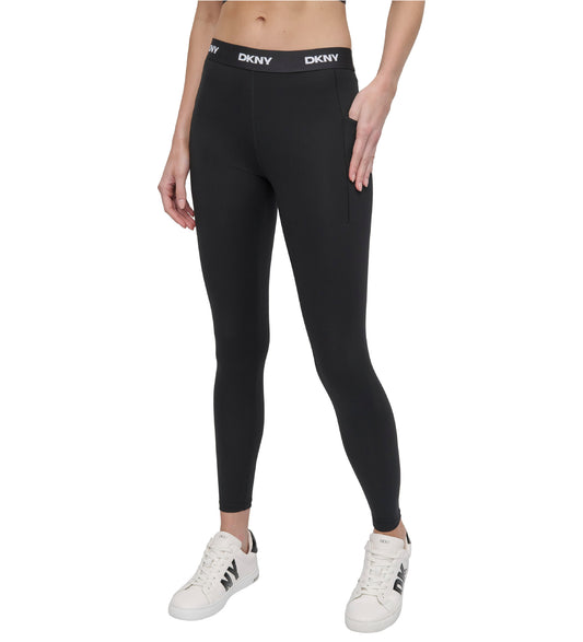 Leggings DKNY negro con letras blancas en resorte