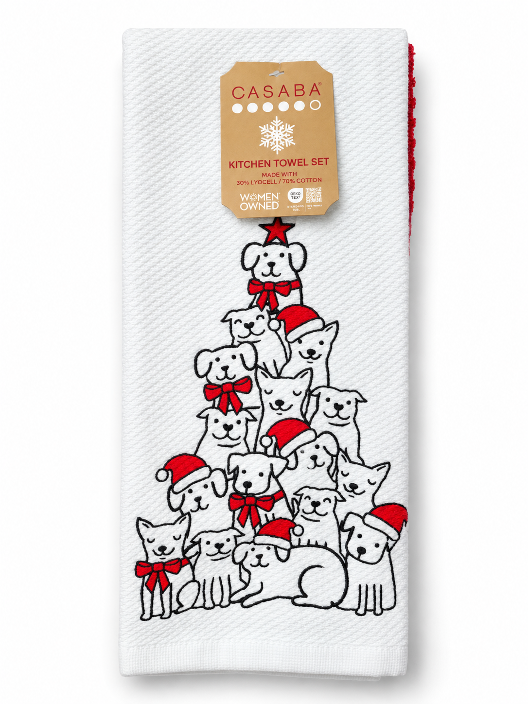 Toallas de cocina navideños de perritos