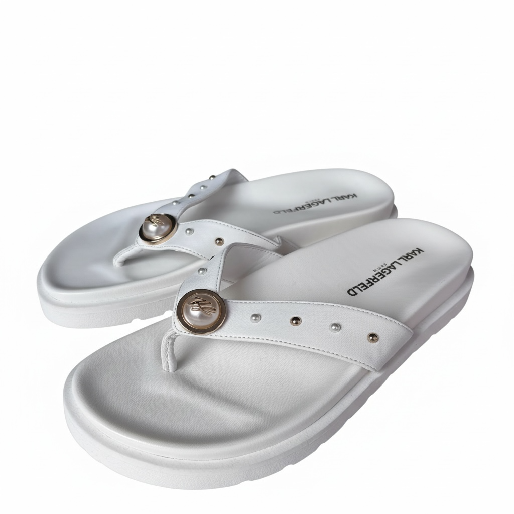 Sandalias Karl Lagerfeld blancas con perlas