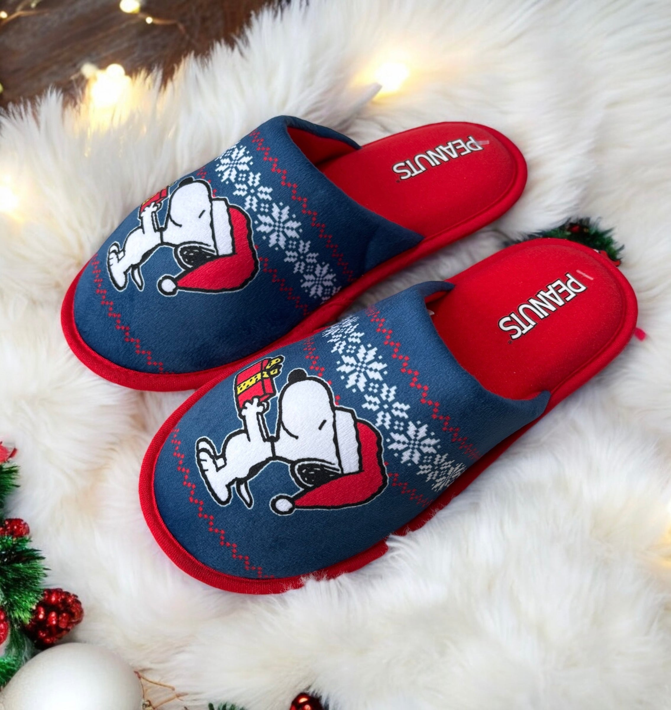 Pantuflas Mujer Pantuflas Para Caballero Peanuts Talla 29-30 Negro