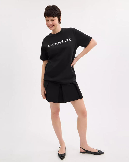 Playera Coach negra letras blancas