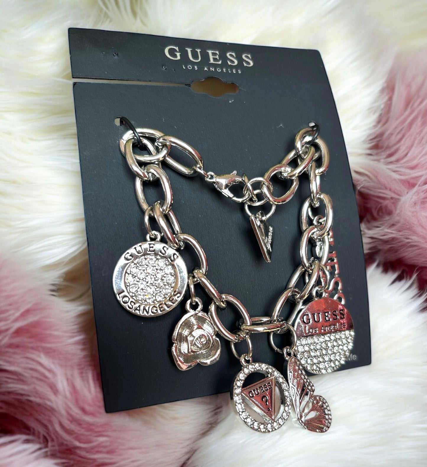 Pulsera Guess cadena plateada