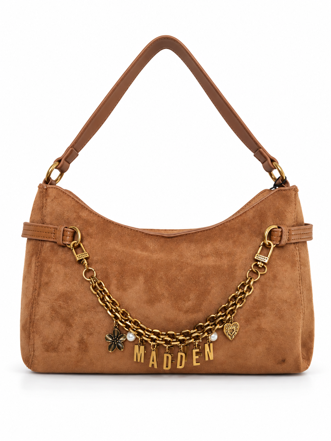 Shoulder Bag tipo gamuza camel letras Hobo