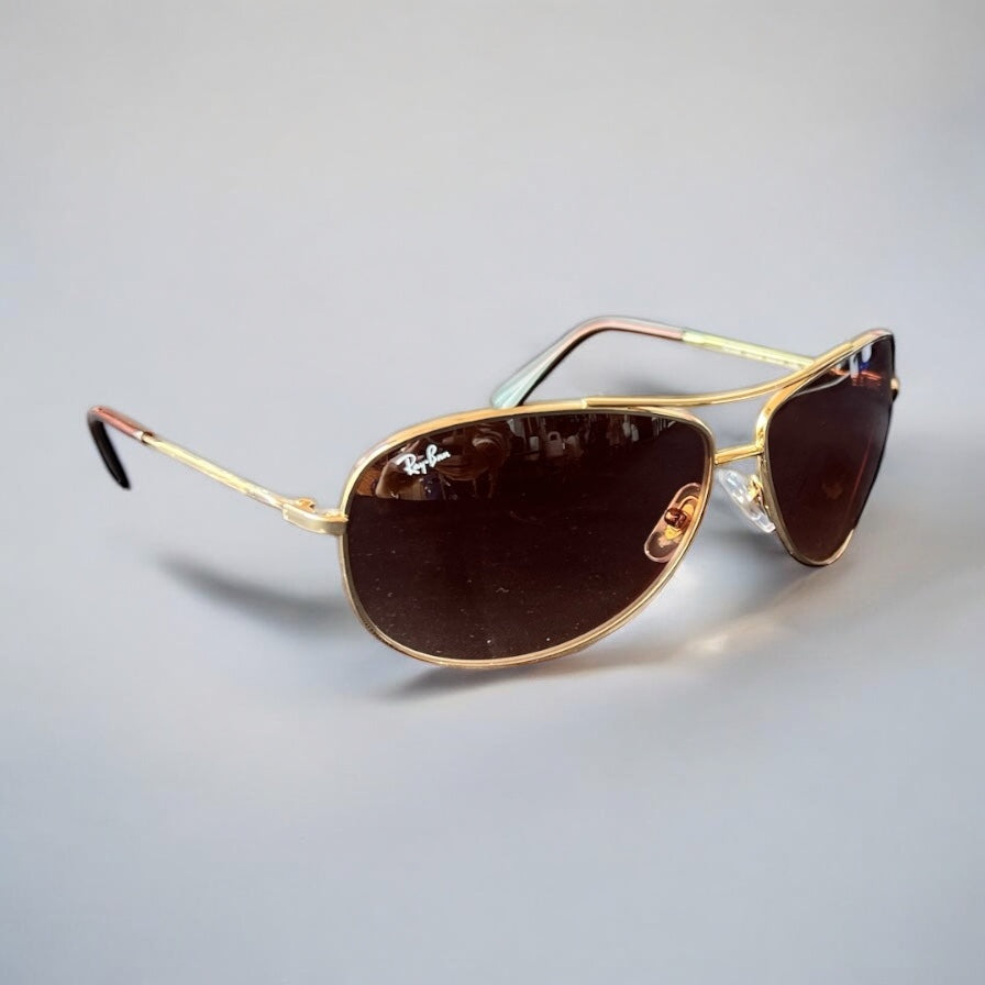 Lentes Ray ban café con dorado caballero