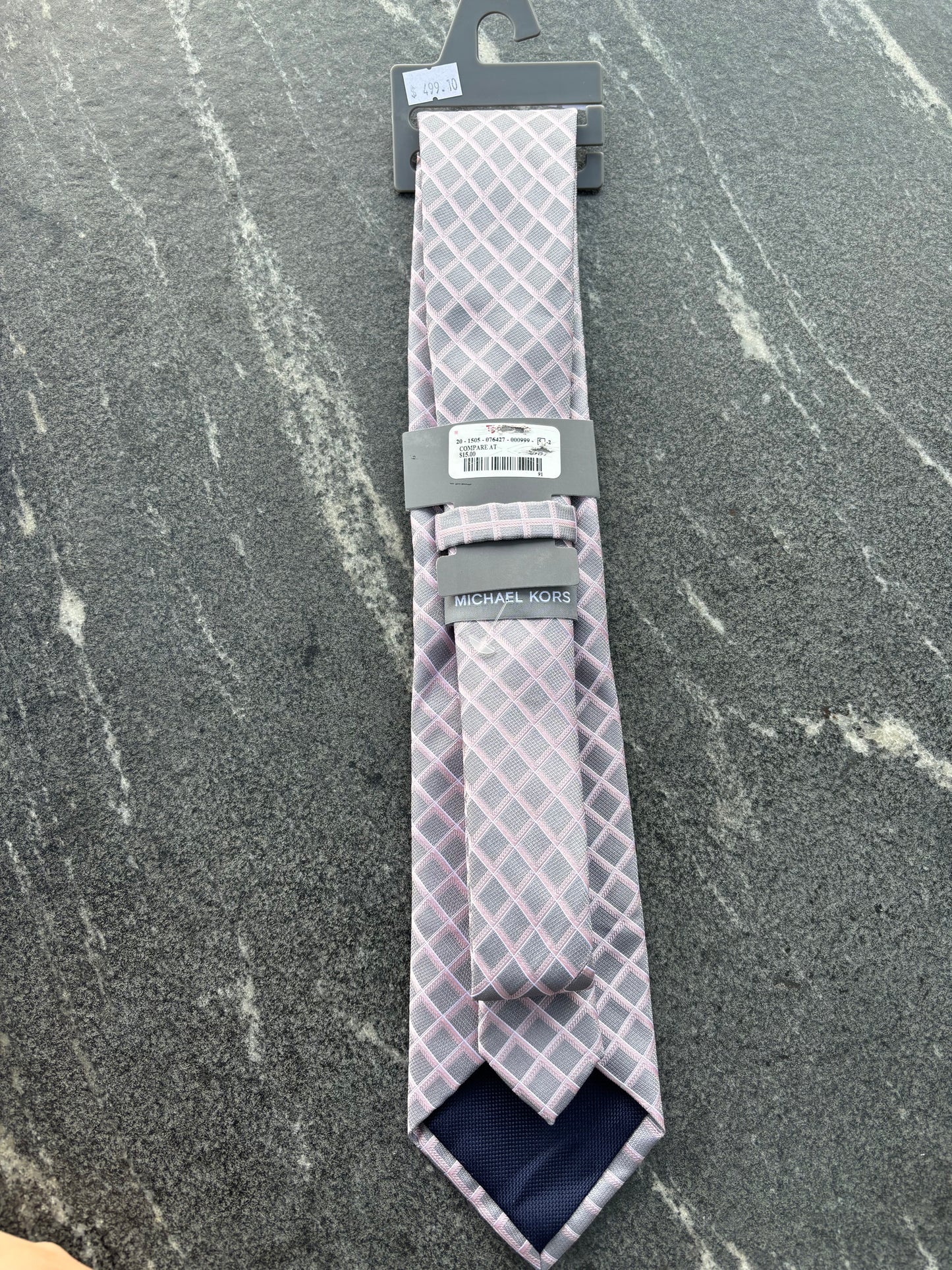 Corbata Michael K gris/rosa