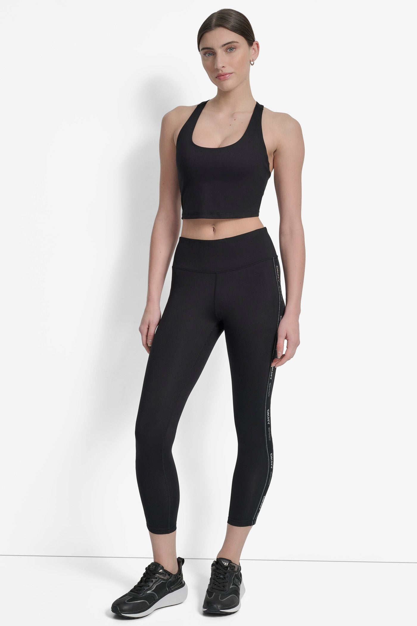 Leggings DKNY Sport con letras plateadas a los costados