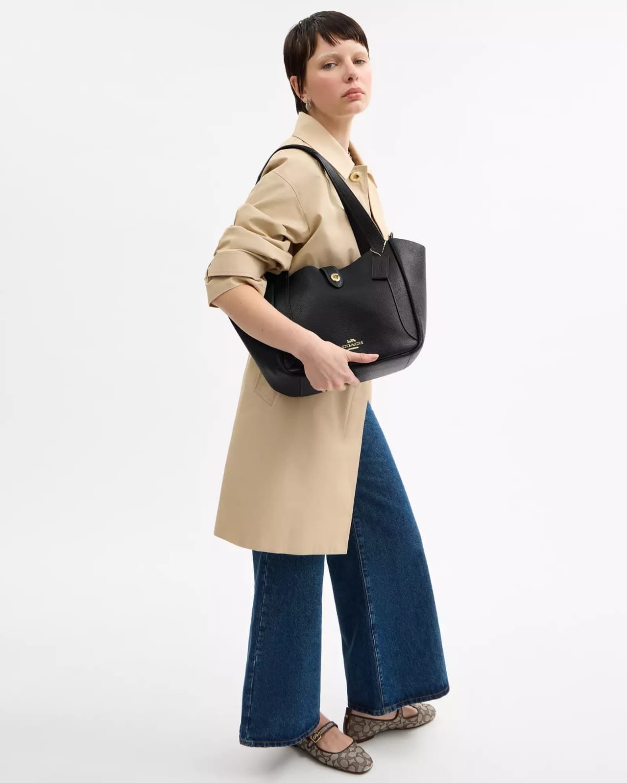 Tote Coach negra Hadley Turnlock Tote Bag