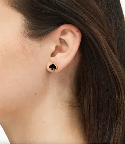 Aretes Kate S negro/dorado