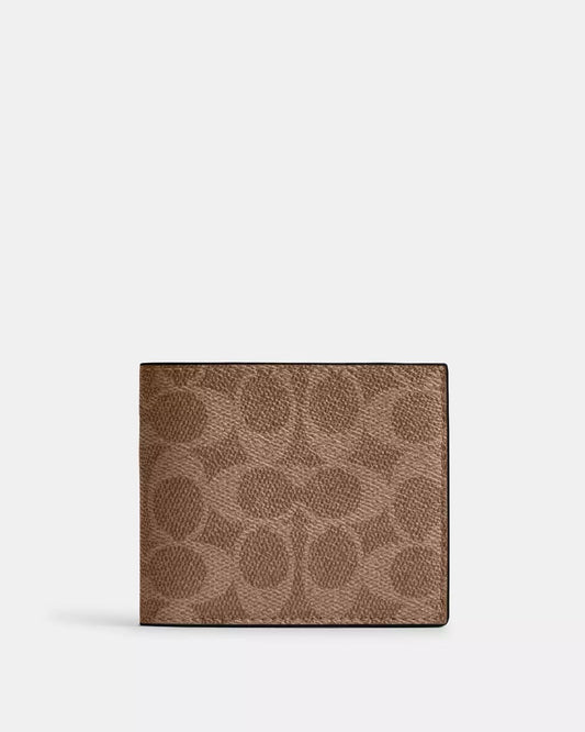 Cartera Coach camel Billfold wallet in signature canvas para caballero