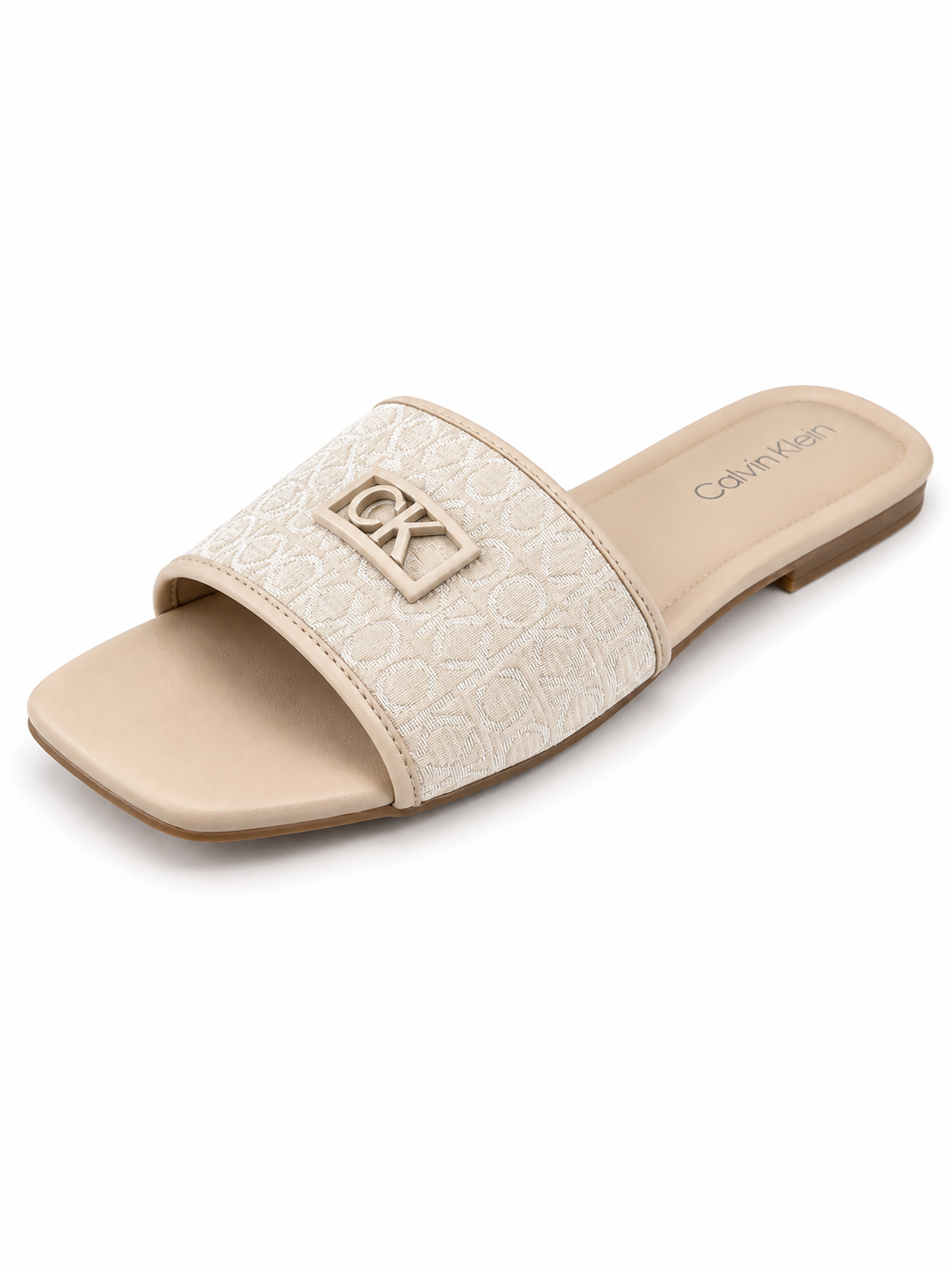 Sandalias Calvin k monogram tela color beige