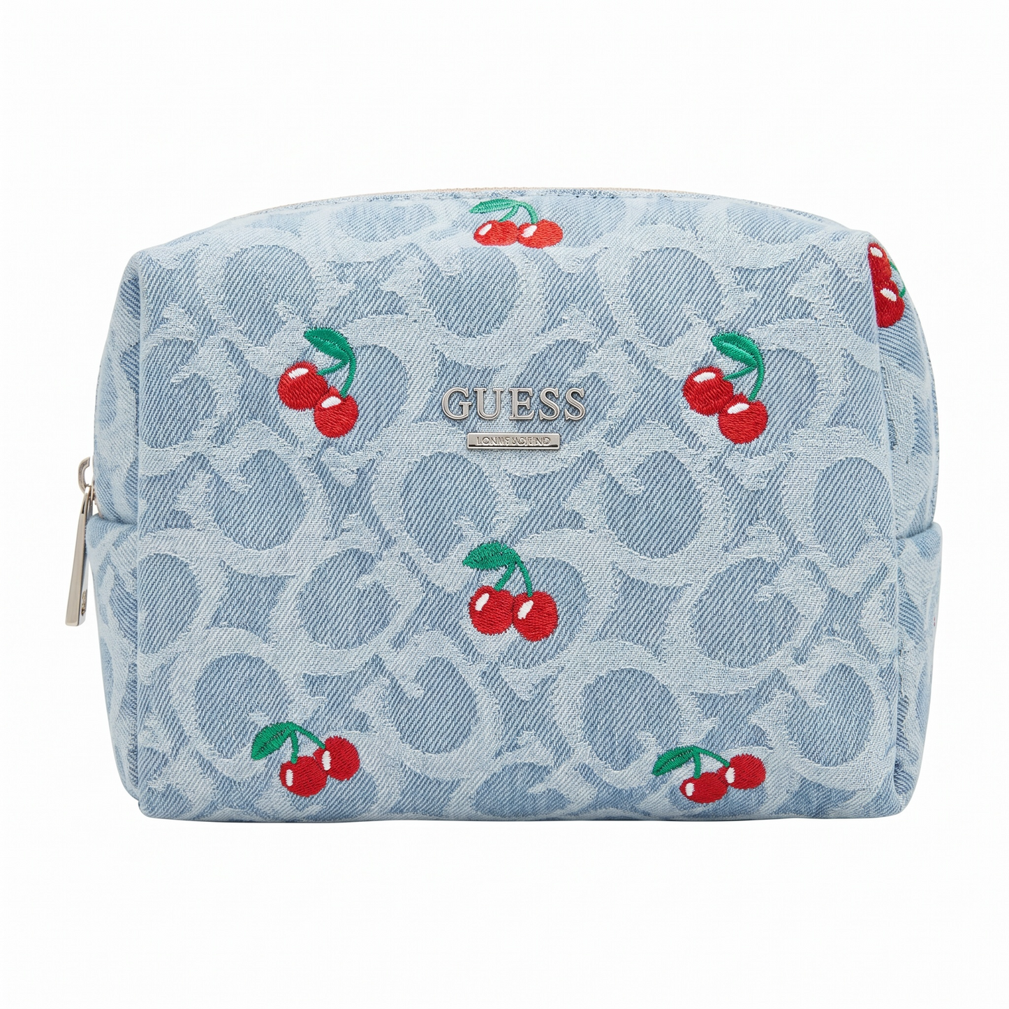 Cosmetiquera Guess mezclilla y cerezas