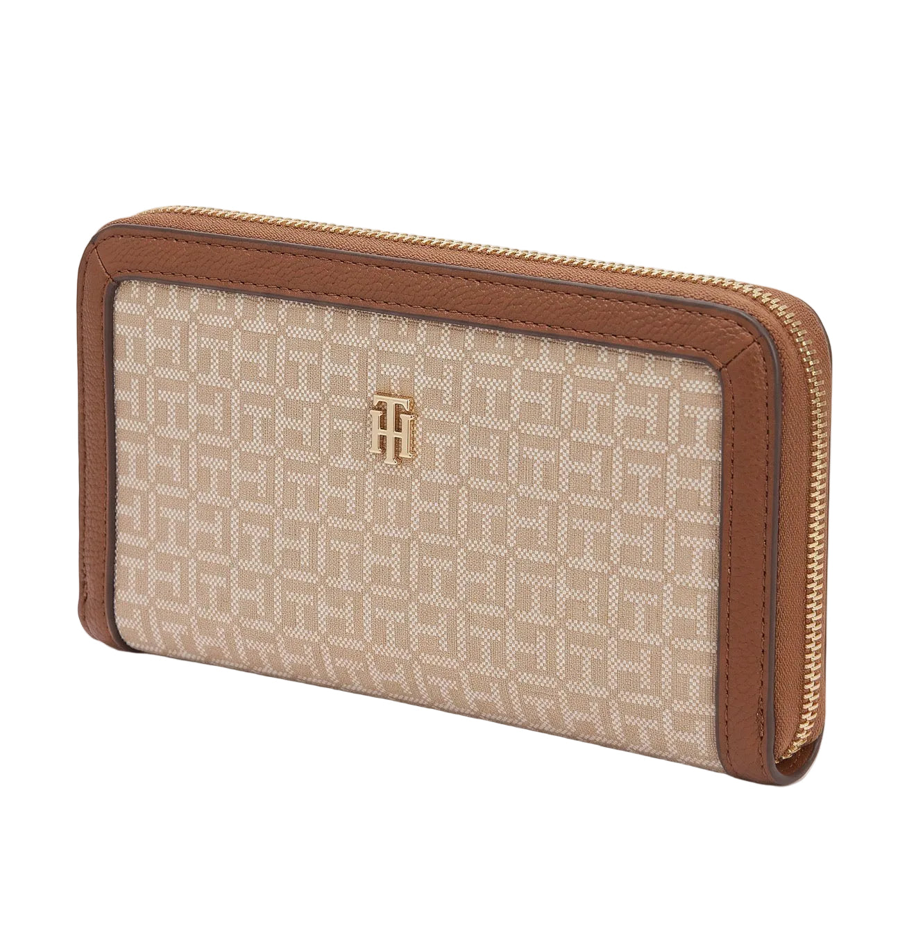 Cartera Tommy H beige contorno camel