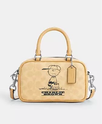 Crossbody Coach Peanuts Bag Satchel amarilla