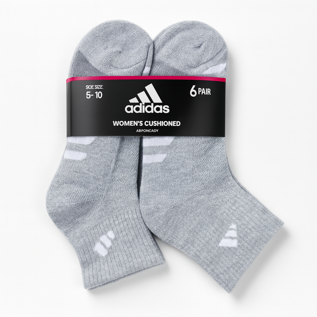 Calcetas Adidas gris con logo blanco 6 pares