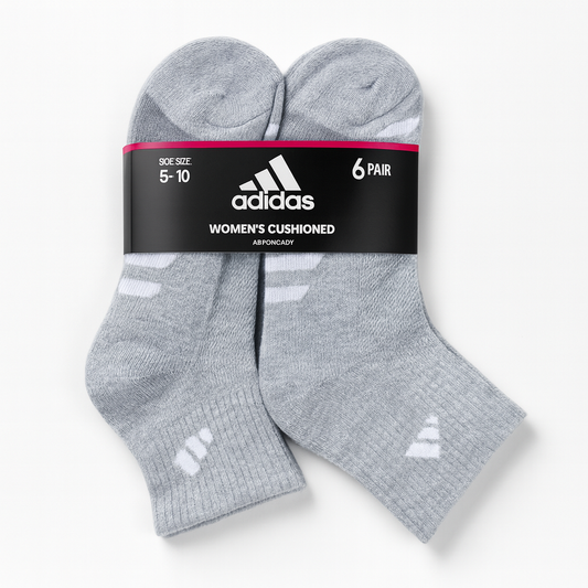 Calcetas Adidas gris con logo blanco 6 pares